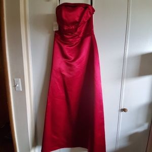 Never worn red strapless formal gown